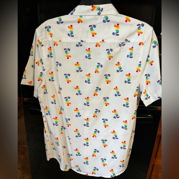 Mickey Mouse Rainbow/Pride Button Down Short Sleeve Shirt - Disney Parks - Picture 2 of 6